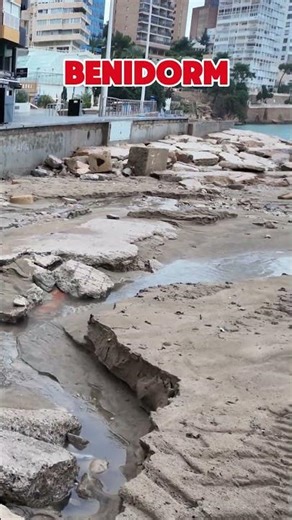 Benidorm Hit by Heavy Rain AGAIN! 🌧️😱 #benidorm #travel #spain #beach #europe