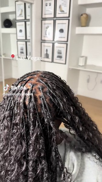 Knotless Braids with Extra Curls Hairstyle