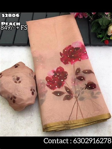 Organza floral digital print with sequence work #trending #new #viral #traditional #happy #fashion