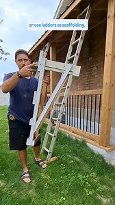 Homemade ladder jack, here's a closer look at the jack, it's built with scrap wood & can easily support 300 LBS. It makes working on a ladder much easier and works awesome as scaffolding in tight areas. Obviously this isn't OHSA approved, but its very practical and easy to build. #ladderjack #ladder #ladderwork #extensionladder #diyprojects #diytools #toolsofthetrade #toolmaker #toolrepair #scaffolding #scaffoldbuilder #scaffolder #masonryrepair #masonrywork #carpentrytools #carpentryskills #hom