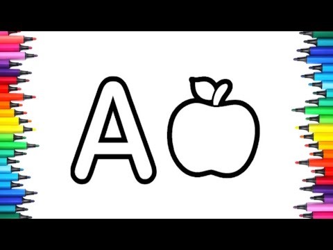 #HOW TO WRITE CAPITAL LATTER A/ WITH A APPLE SHAPE EASY WAY OF COLORING& PAINTING MADE FOR KIDS