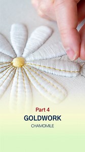 13K views · 286 reactions | Part 4. Creating details and texture with golden threads. #GoldThread #embroiderydesign #chamomile | Alexandrina Dordea | Facebook