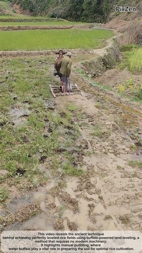 The Ancient Secret to Perfect Rice: Buffalo-Powered Land Leveling No Machines