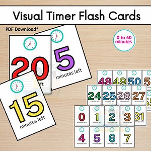 Visual Timer Cards, Countdown Cards, Time Management, Executive Function Skills