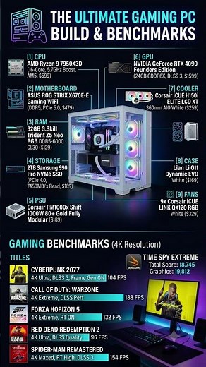 ULTIMATE $4,000 Gaming PC Build & 4K Benchmarks! ⚡🔥 #shorts
