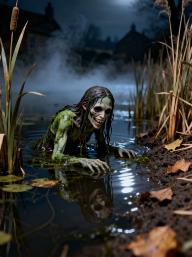 Jenny Greenteeth – The River Hag – English Urban Legend #horrortok #urbanlegend #creepypasta #creepytok Jenny Greenteeth is a feared figure from English folklore said to lurk in ponds, rivers, and marshes. Described as a green-skinned hag with sharp teeth and tangled hair, she was used as a warning to keep children away from dangerous water. Legends claim she drags the unwary beneath the surface, where they are never seen again.