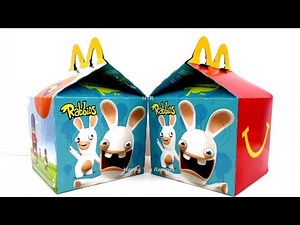 2016 McDONALD'S RABBIDS HAPPY MEAL BOX SET OF 8 KIDS MEAL TOYS REVIEW
