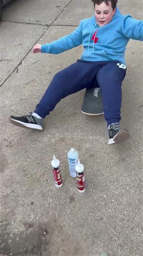 skateboard human bowling