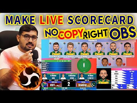 How To Make Live Scoreboard For OBS | Create Cricket Picture Scorecard in OBS | Live Stream Cricket