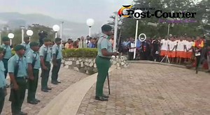 9.9K views · 388 reactions | Papua New Guinea's Red, Black and Gold  Early this morning the national flag was hoisted at Independence Hill in Port Moresby to mark the 47th Independence Anniversary of PNG. The flag was lowered at half mast marked by a 96-Gun salute in memory of the late Her Majesty Queen Elizabeth II who now is lying in state at Westminster Abbey. | Post Courier | Facebook
