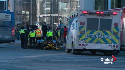Pedestrian escapes with minor injuries after being hit by ETS bus