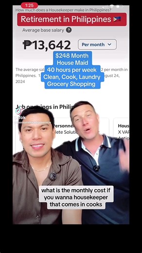 If you wanted to retire in the Philippines to hire a maid, a CNA a cook, and most other services are roughly $100 a month #retirementliving #philippinesretire #retirementplanning #Philippines #retired