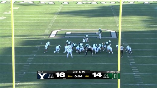 AS TIME EXPIRES 👊 Owen Zalc of Dartmouth Football hits the 51-yard field goal to secure a homecoming win against Yale. #FCS x 🎥 ESPN | NCAA FCS Football