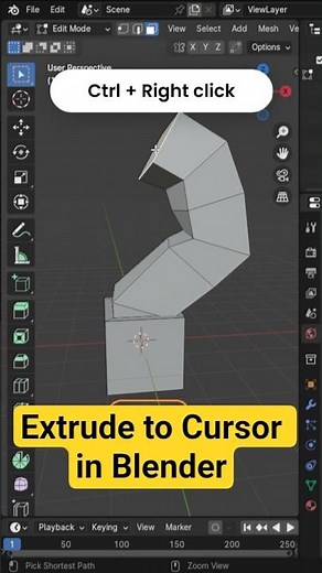 Blender Shortcuts Extrude to cursor #blender3d #blender #blendertips
