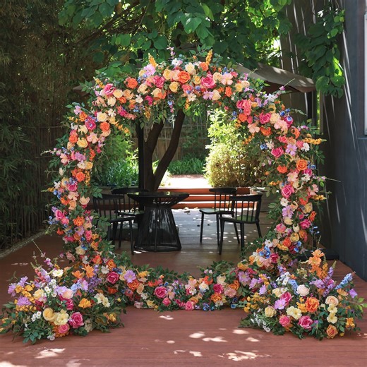 Colorful Rose Flower Row: Wedding Arch Aisle Runner - Etsy