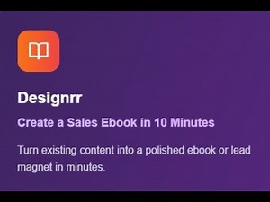 Tool #4 - Designrr - Create stunning eBooks and PDFs in 10 minutes!