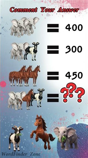 🧠🔥 Only 1% Can Solve This Animal Math Puzzle! 🐘🐐🐎 | Brain Test Shorts #shorts