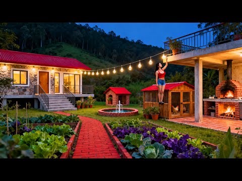 TIMELAPSE - Forest Living for 2 Years: Restoring the Farm & Bringing Electricity | Vy DIY Build