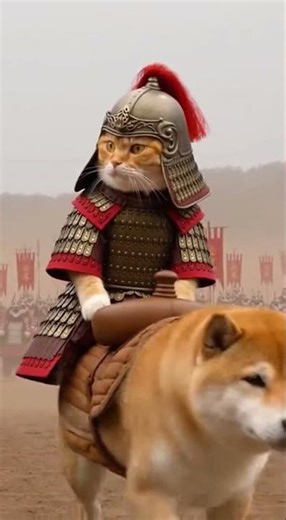 Epic Cat General Rides a Shiba Inu Into Battle | AI-Generated CGI Short