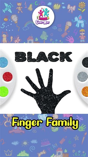 Glitter Finger Family Hand Drawing #shorts #howtodraw