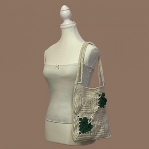 Monstera Leaf Crochet Tote Bag: Handmade Granny Square Market Bag - Etsy