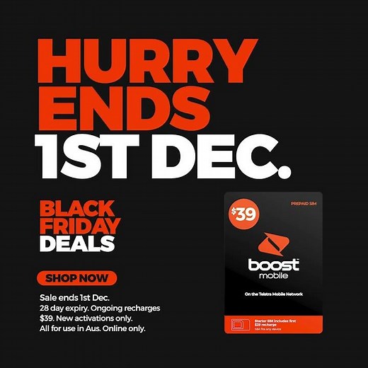 Boost Mobile black Friday - $39 for $10