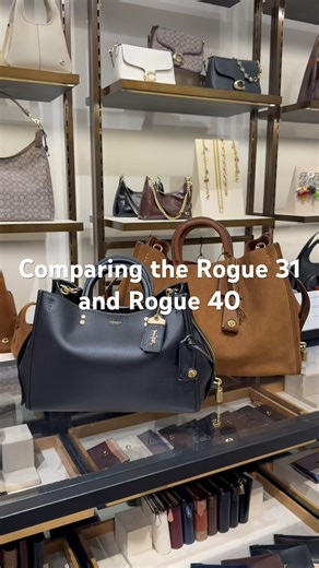 #coachny #coachretailemployee Comparing the rogue 31 and rogue 40 ✨‪@coach‬ #handbags #coachbags