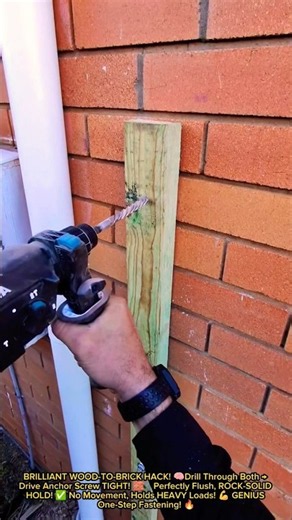 GENIUS WOOD-TO-BRICK HACK! ⚡ Drill → Drive → DONE! 😲
