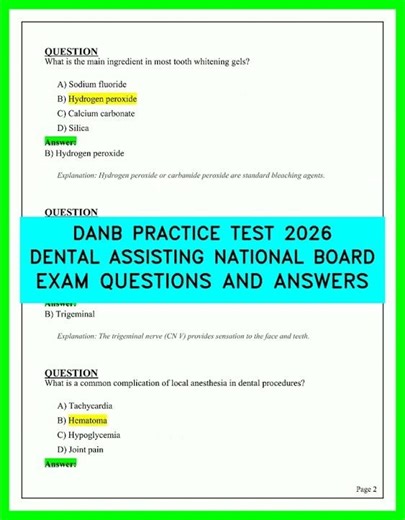 **DANB Practice Test 2026: Dental Assisting National Board Exam Questions & Answers**