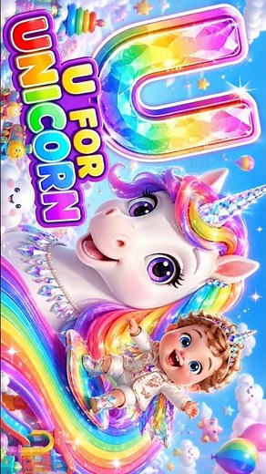 Learn Alphabet 'U' 🦄✨ | Rainbow Unicorn Song for Toddlers #kidssongs #nurseryrhymes #alphabet