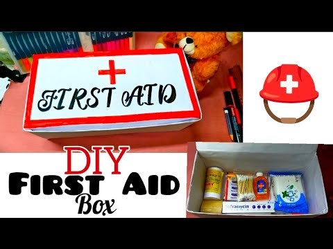 How to make First Aid Box at home |First Aid Box for School Project|DIY First aid box‪@CraftasticNida‬