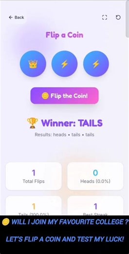 Will I Get Into My Dream College? 🎓 Let’s Flip a Coin and Test My Luck! 🪙🔥