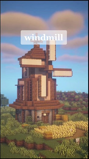 a simple windmill design! 🌿 #minecraft #minecraftbuilding #minecrafttutorial #minecraftpe #fyp