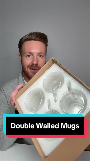 FREE SHIPPING! 🥳 These double walled glass mugs are so aesthetically pleasing, they look good with a proper coffee in them! #glassmug #doublewalled #coffee #glass #coffeetok