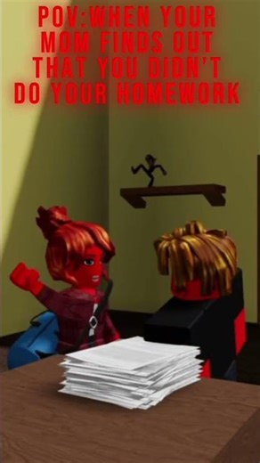 When moms make you do your homework #roblox #robloxfunny #robloxjokes