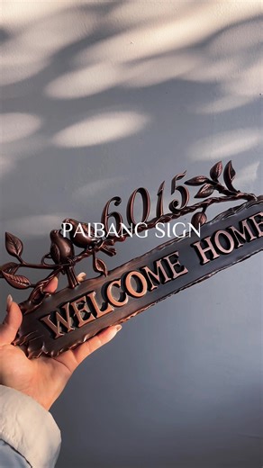Metal House Sign/ Yard Sign “welcome home”-Can customize your textures here ! This sign makes your house cozy and beautiful.why not get one? #signdesign #housesign #addresssign #welcomesigns #welcomesign