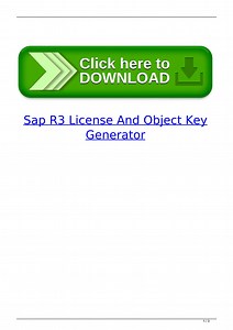 Sap R3 License And Object Key Generator Free Download
