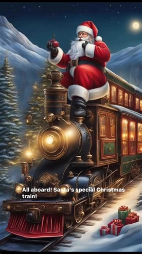 Santa pulling into the station. Let’s get ready to ride with Santa!!! #santaclause #christmastrain 🎄 | The Love and Joy of Christmas