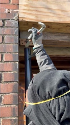 Remove the nails out the posts so we can remove & start to demo the concrete steps #hardwork #fun