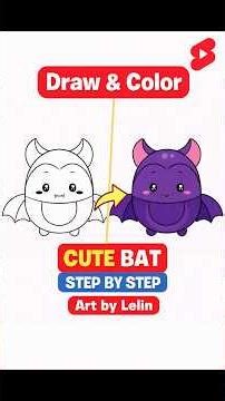 Easy Cute Bat Drawing For Kids 🦇