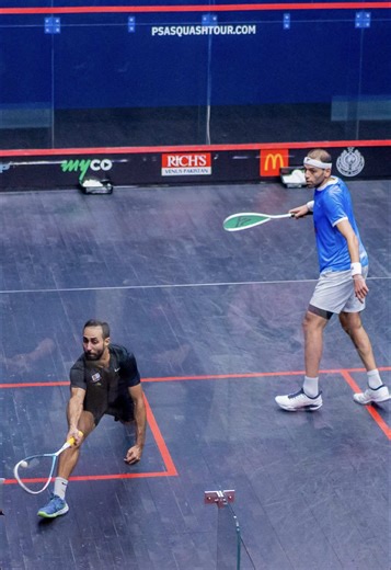 BRUTAL RALLY!!! 🥵 We’re tired just watching this 😮‍💨 #squashtv #sport #squash #athlete