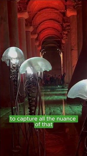 Stunning light inside the Basilica Cistern in Istanbul