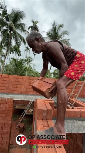Soil solid laterite interlocking bricks house work #interlockingbrick #construction #mud #laterite