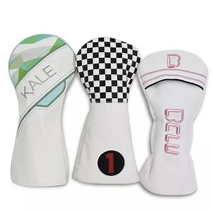 [Hot Item] Custom Leather Logo Printing Embroidery Patch Golf Driver Head Cover
