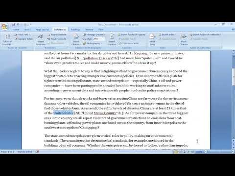 Word: Create Document Index