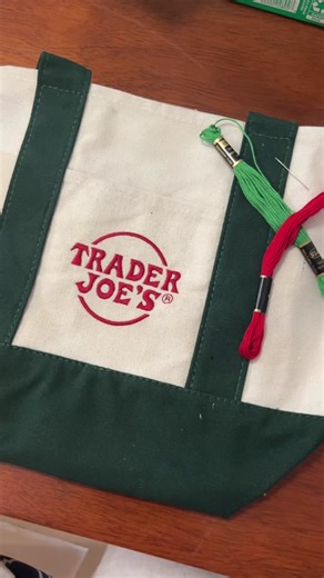 Trader Joe's DIY Embroidered Tote Bag Tutorial