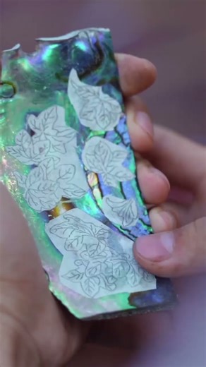 Handmade Luxury Cosmetics organizer: Mother-of-Pearl Inlay with Natural Seashells