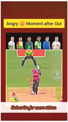 Players Who Lost Their Mind After Out! 😡🤬 #shorts #cricket #cricketlover #babarazam
