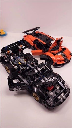 LEGO Technic 1966 Ford GT40 MKII Race Car (42223) vs Bugatti Chiron Pur Sport (42222) #shorts TBB18+