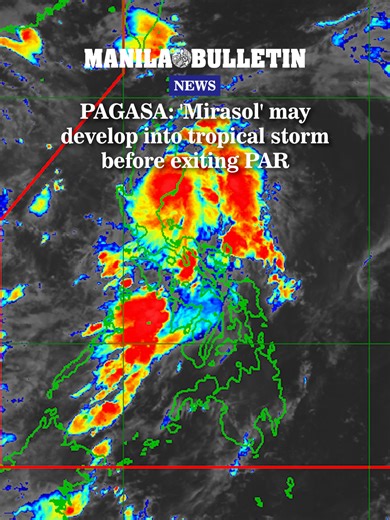 WATCH: Tropical Depression Mirasol is expected to strengthen into a tropical storm as it moves over the Luzon Strait after making landfall in Aurora, the Philippine Atmospheric, Geophysical, and Astronomical Services Administration (PAGASA) said on Wednesday, September 17. | MANILA BULLETIN